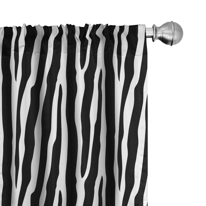 Animal Print Semi-Sheer Rod Pocket Curtain Panels, 28" x 95"