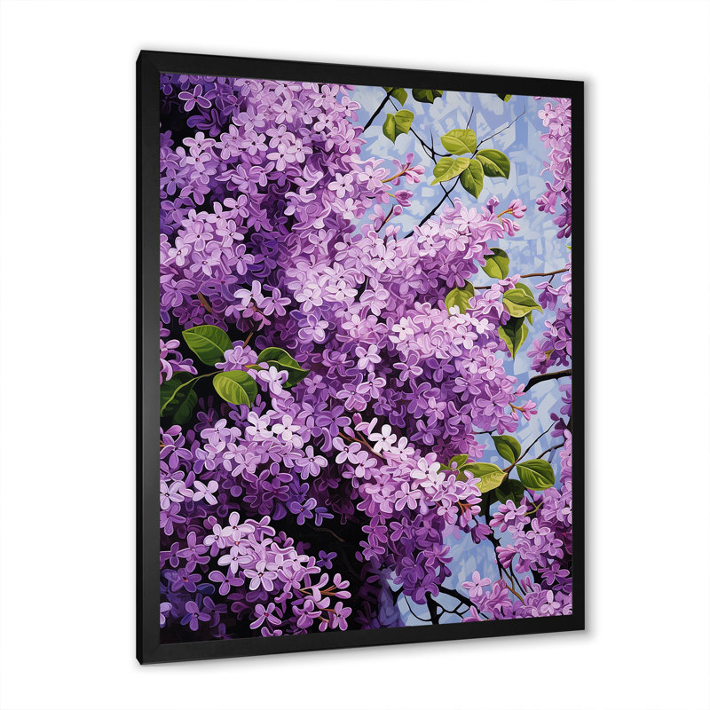Lilas, minimalisme, rêve sur toile, H 20 po x l 12 po x P 1 po, Cadre simple noir