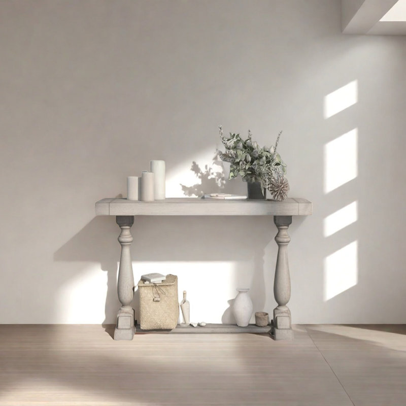 Console rétro minimaliste, Beige, H 31,5 po x l 47,24 po x P 13,78 po