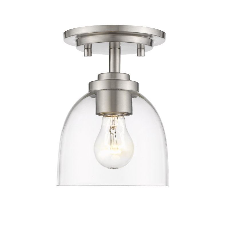 Cardiff Glass Semi Flush Mount, Brushed Nickel