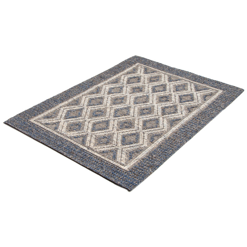 Tapis bleu marine nouvel âge en laine 5 pi 2 po x 7 pi 3 po Hazar