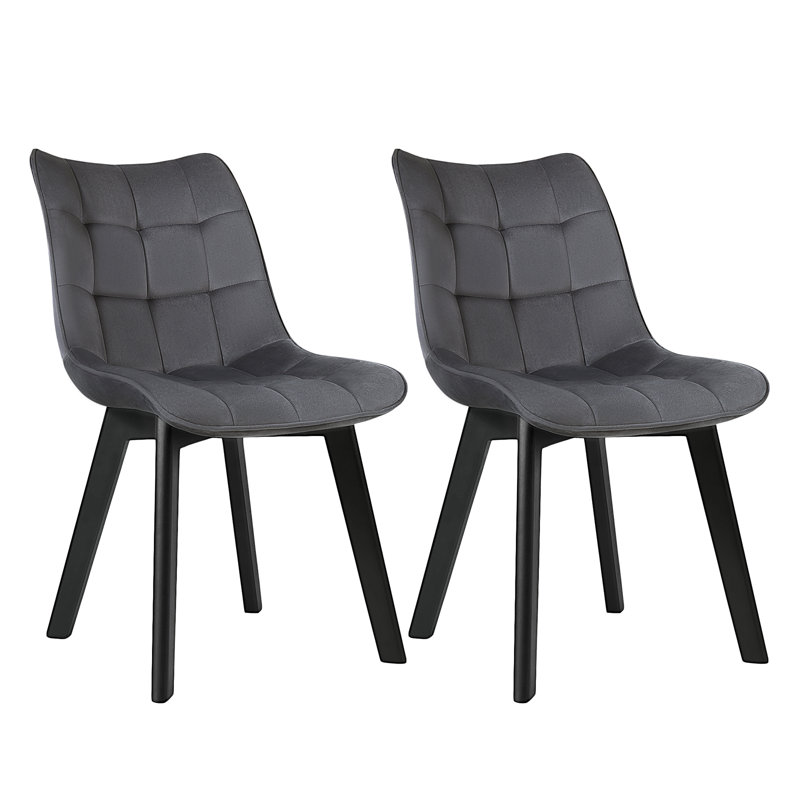 Stallworth Upholstered Dining Chair, Dark Grey