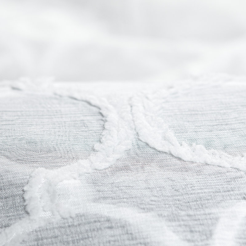 Paire de rideaux transparents avec œillets Ashat, Blanc cassé, L 52 po x L 96 po