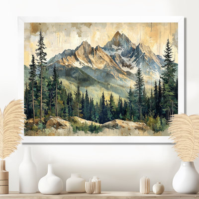 «Gradus Mountain Treescape Mountain Layers I - Mountains», reproduction d'art sur toile encadrée