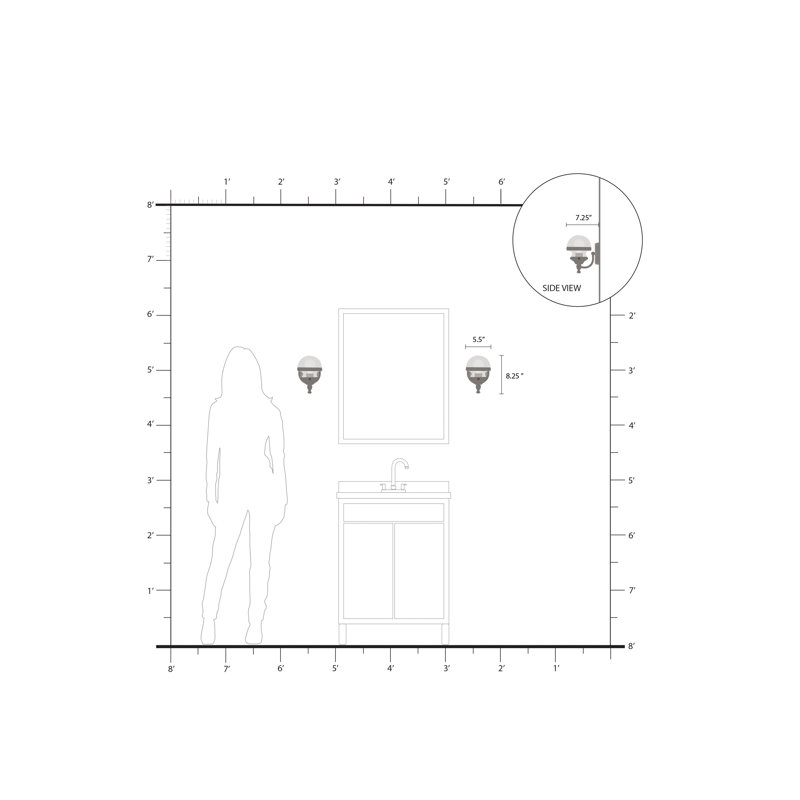 Liverman Armed Sconce, Polished Chrome