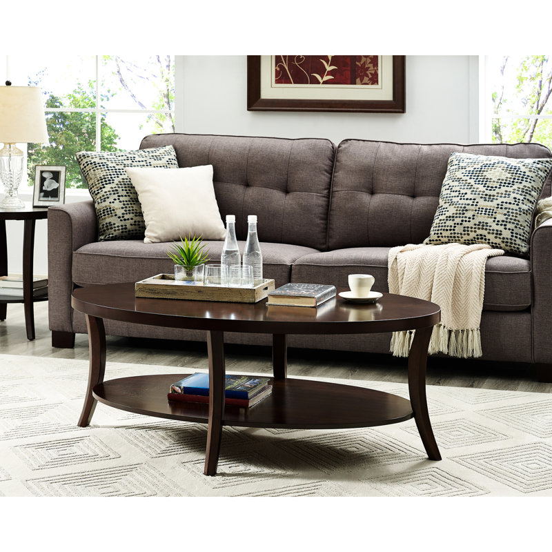 Oval Coffee Table with Shelf (Single Pack)