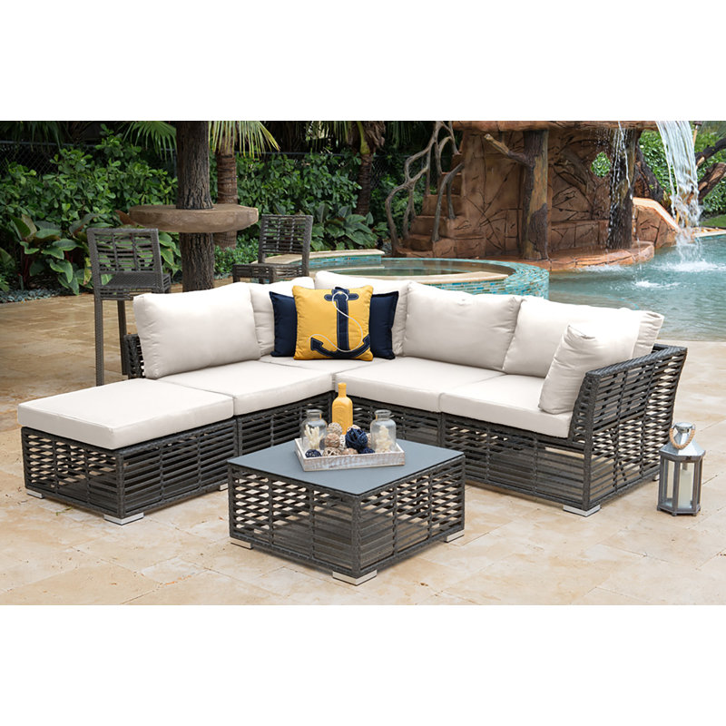 Graphite 5 - Person Modular Patio Conversation Set with Cushions, Standard