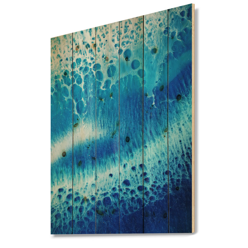«Waves Epoxy Resin Art I», reproduction d'art sur bois sans cadre, H 46 po x l 36 po x P 1,5 po
