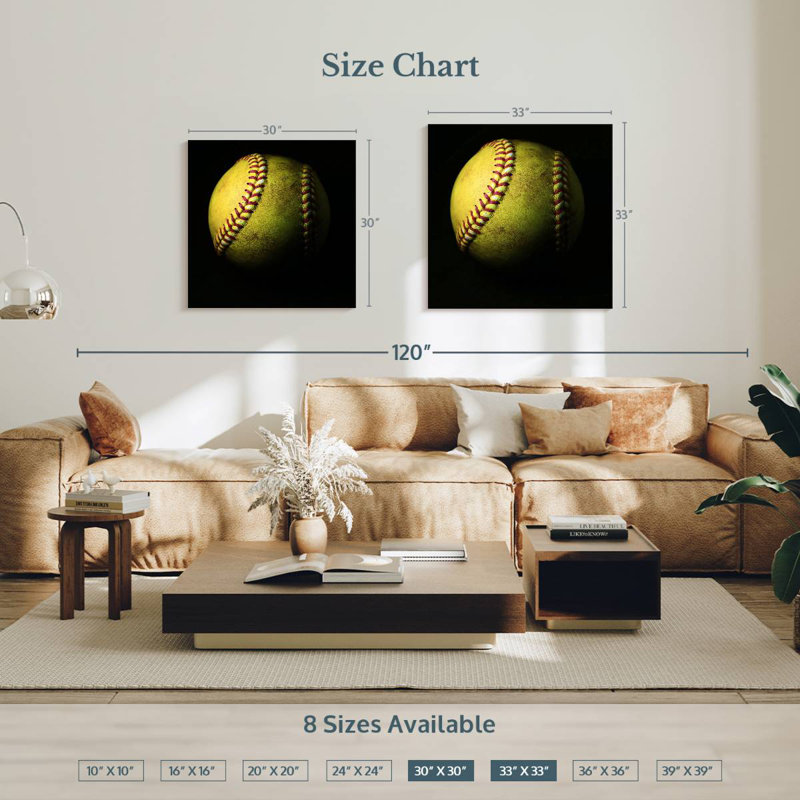 Sireci Dark Softball, 33" H x 33" W