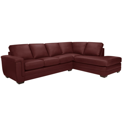 Canapé modulaire d’angle en cuir véritable de 116 po de largeur gile