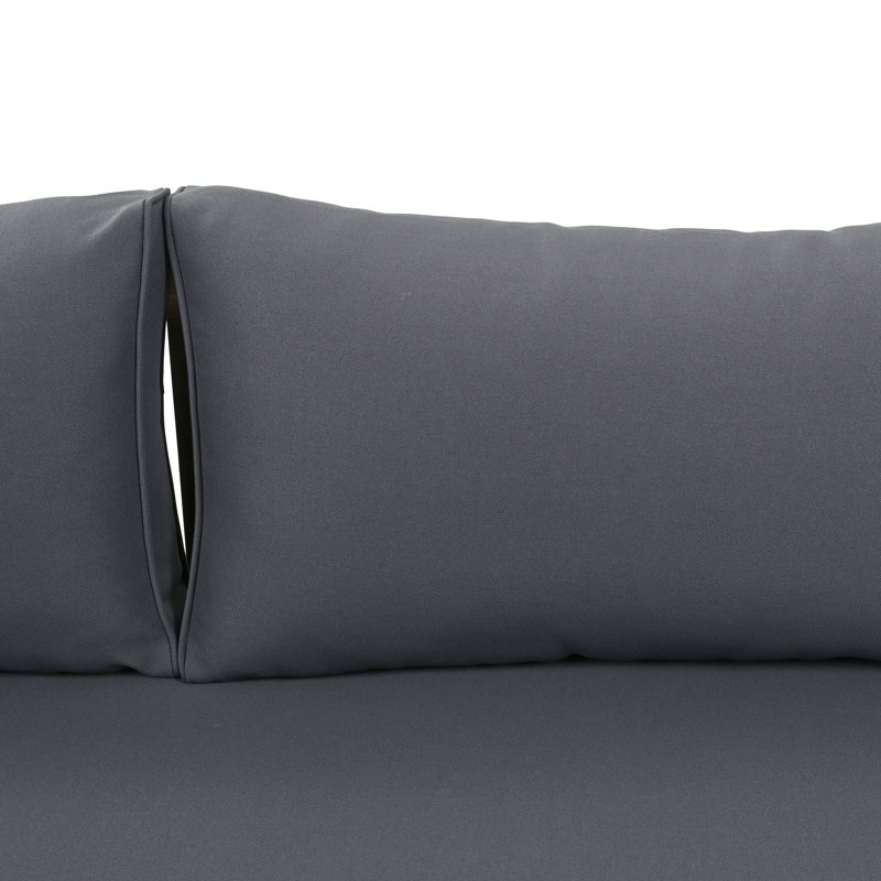 Claremont 3 Seater Daybed (Dark Gray), Gray, Teak