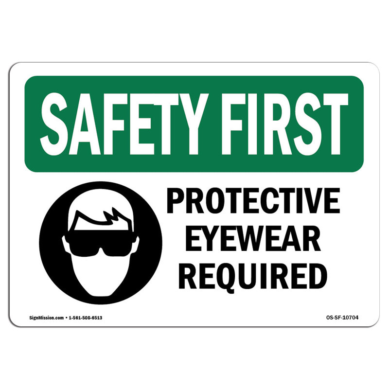 Panneau de protection pour lunettes requis, H 12 po x l 18 po x P 0,1 po