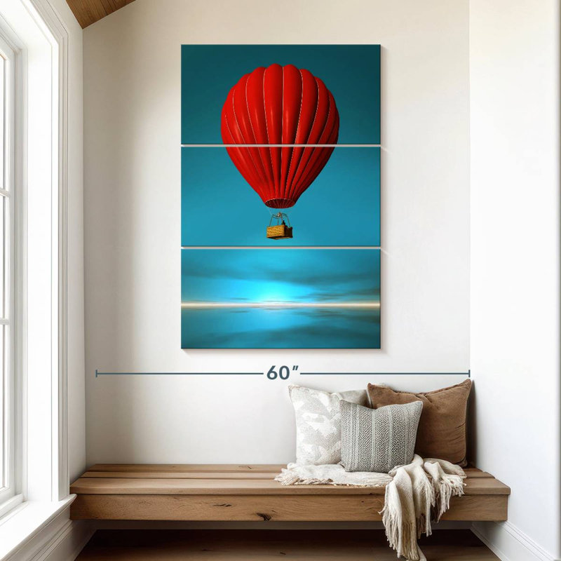 Montgolfière rouge Mehar, H 50 po x l 32 po