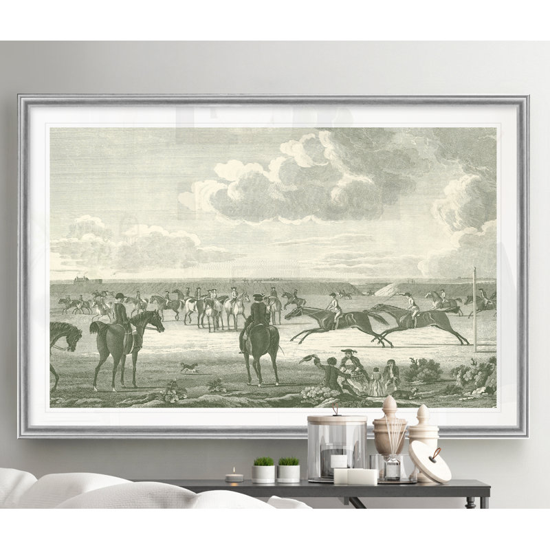 Scènes équestres IV - impression, H 26,5 po x l 36,5 po x P 1,5 po, Argent