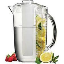 Crystal Clear Acrylic Pitcher with Infuser and Ice Chamber