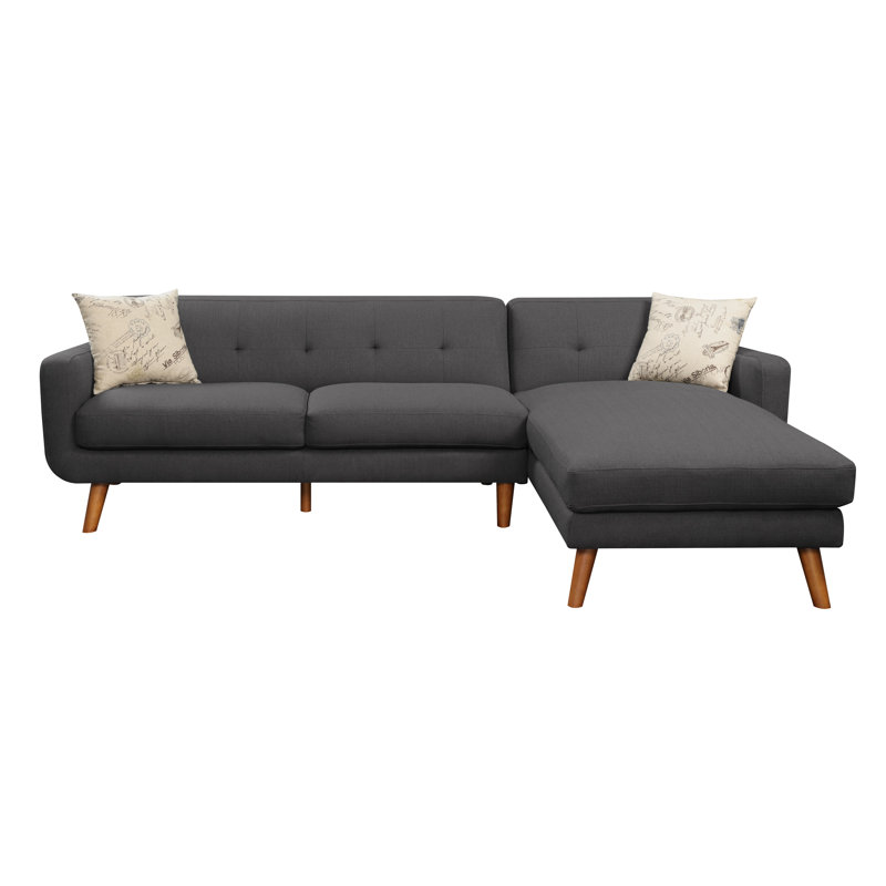 Hoeft Upholstered L-Shaped Sectional Right Hand Facing, Charcoal