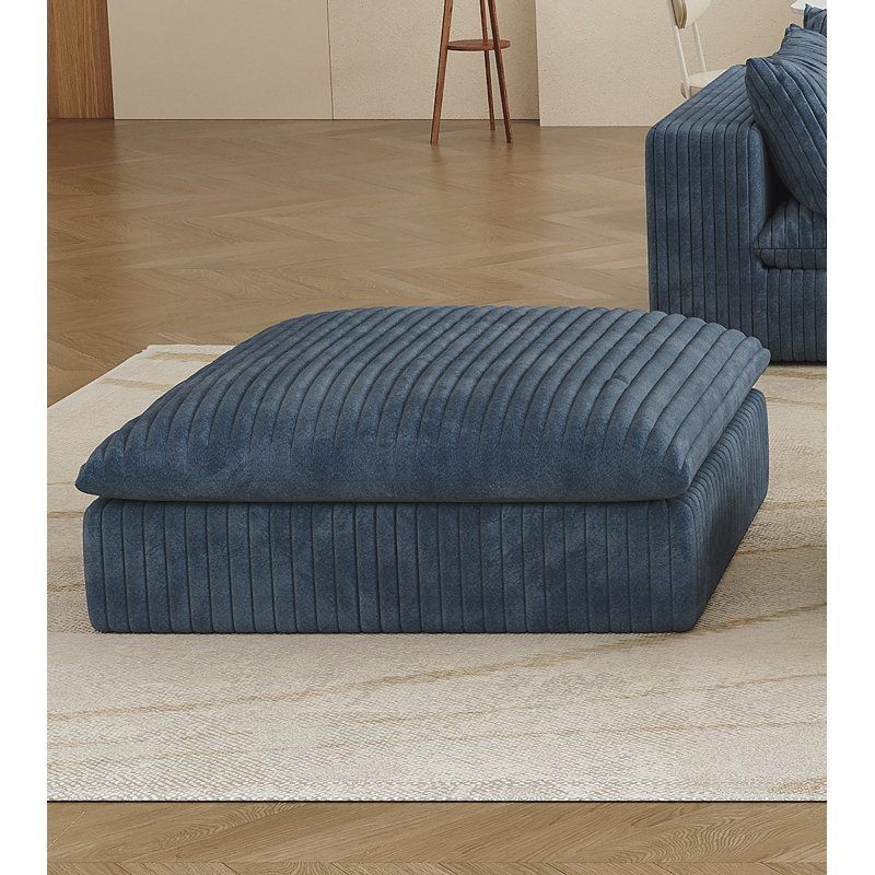 Canapé Cloud, tissu velours côtelé, sièges profonds, Bleu