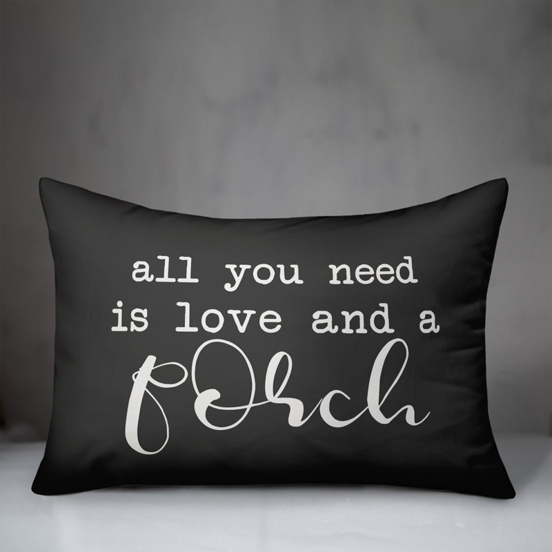  Outdoor Rectangle Pillow Cover & Insert, Charcoal