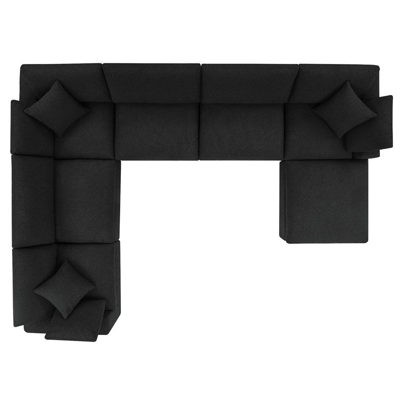 Canapé modulaire 7 pièces Commix, Noir