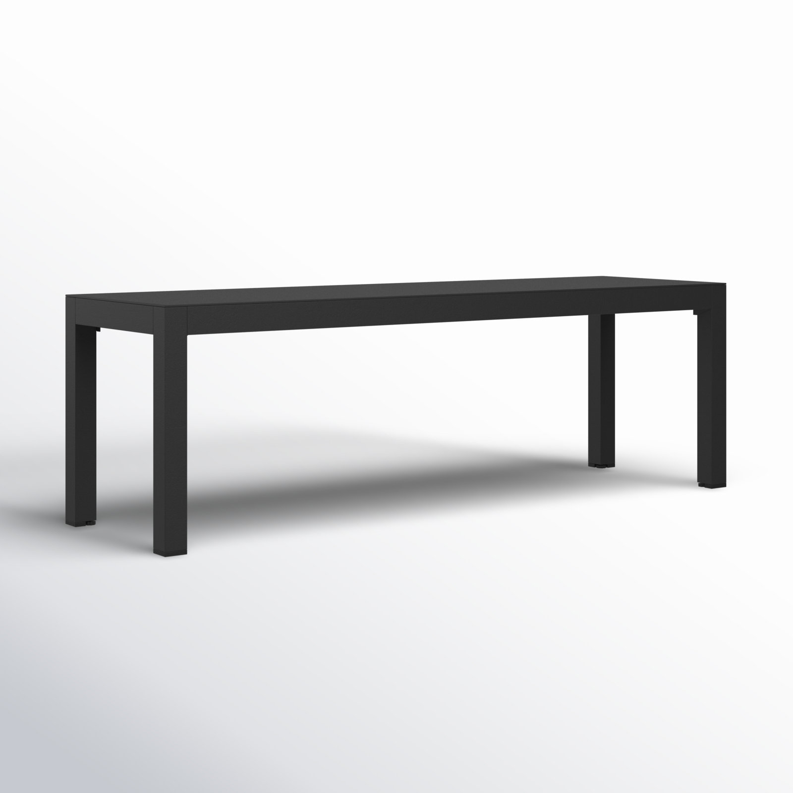Armando Aluminum Dining Bench, Black