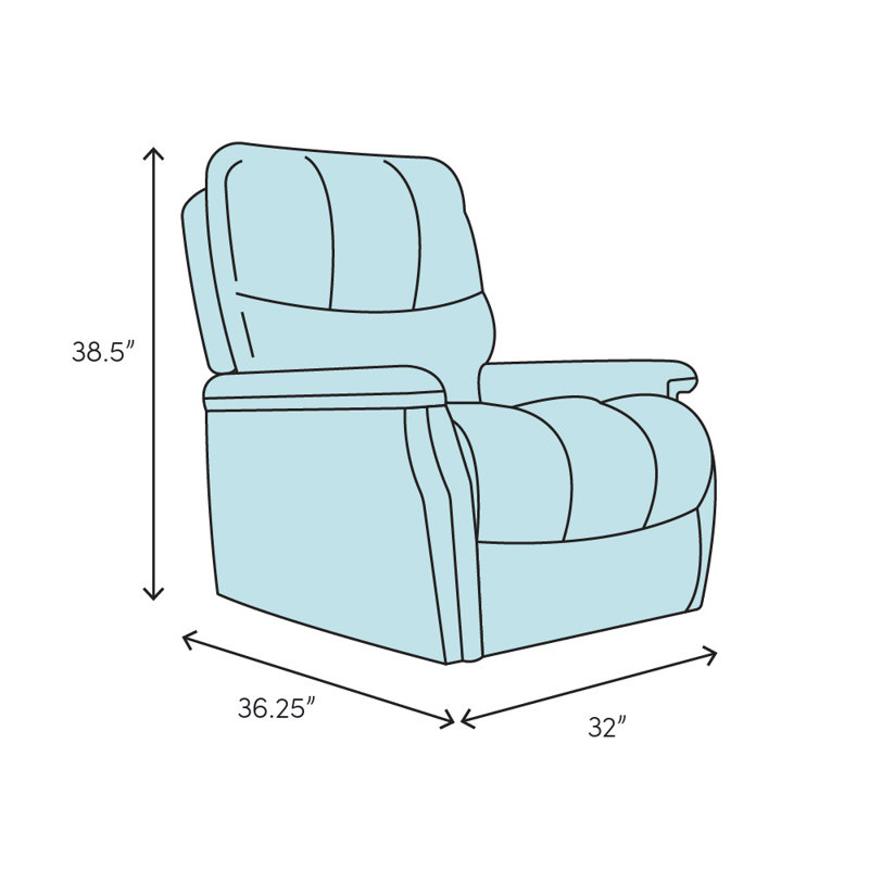 Fauteuil inclinable électrique inclinable standard en similicuir de 32 po de large Corin, Similicuir chocolat
