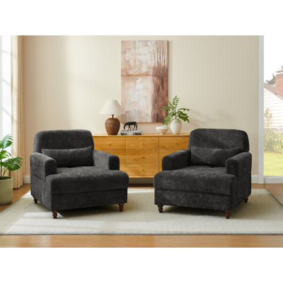 Chaise longue d'intérieur rembourrée 36 po 36 po, ensemble de 2
