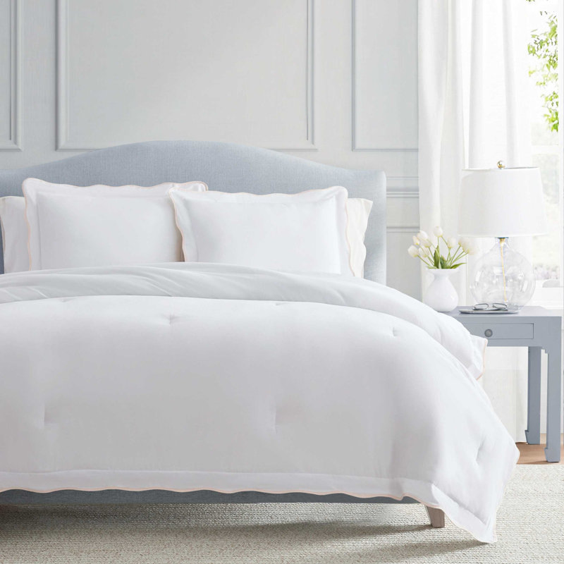 Ensemble de housse de couette Martha Stewart, Housse de couette pour grand lit et 2 taies décor, Rose