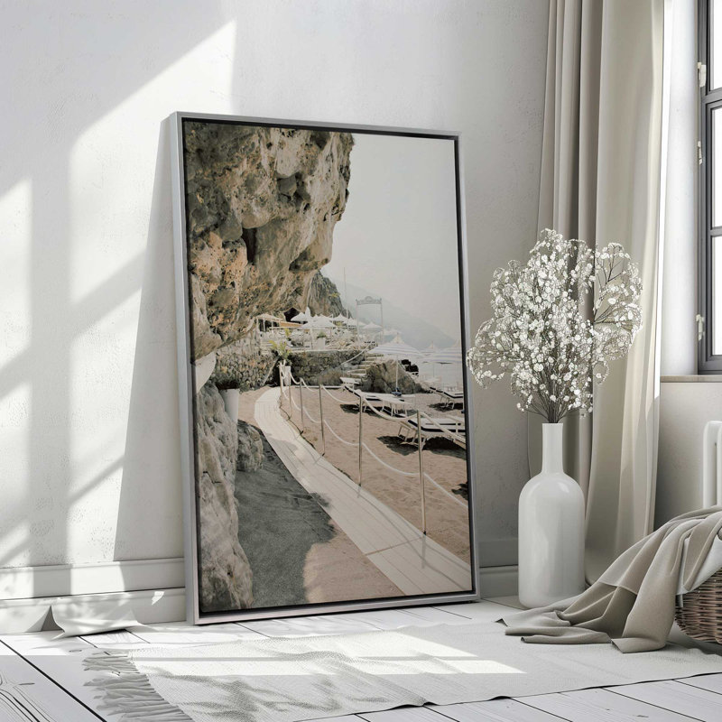 Beachfront Serenity Canvas Print, Polished Chrome Floater Framed, 48.75" H x 32.75" W x 1.75" D