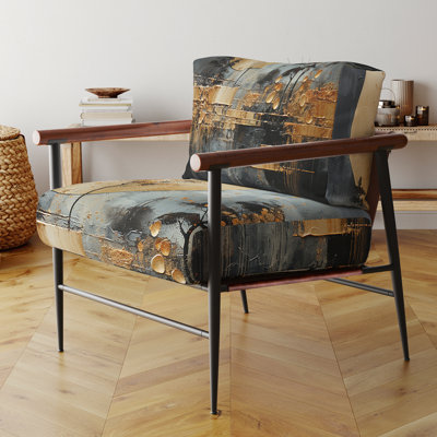 Fauteuil d'appoint rembourré en velours doré doré Golden Gleam I