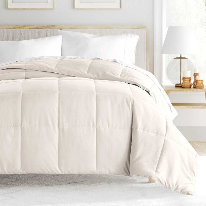 Ivory Full Reversible Down Microfiber Comforter Set