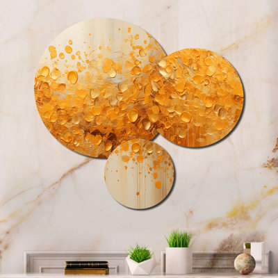 Ensemble abstrait d'art mural en métal, décor moderne Amber Glow - Amber Glow III