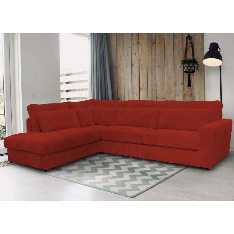 Aazim 4 Seater Corner Sofa , Left facing, Cinnamon