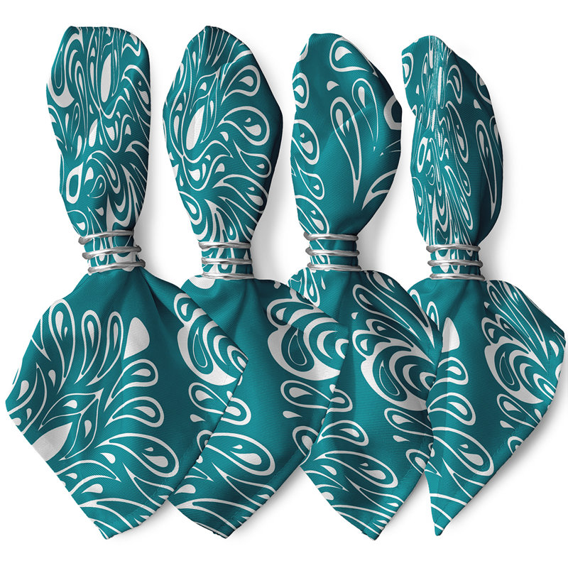 Ensemble de serviettes 4 pièces Selina, Bleu sarcelle
