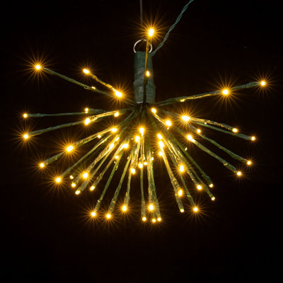 The Holiday Aisle® 80Lt X 16 "Green Starburst blanc pur 5mm lumières scintillantes à grand angle avec fil de plomb de 6 po et fiche d'alimentation de culot 24Volt, utilisation intérieure / extérieure