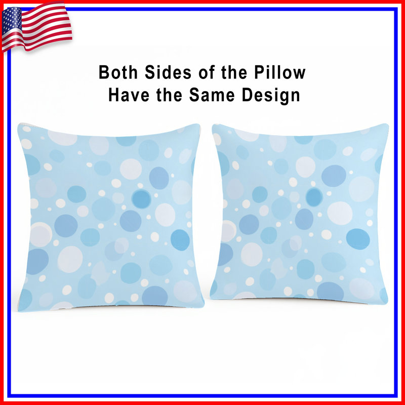 Polka Dots Throw Pillow, Pattern Double Sided Pillows, 18 x 18 inches