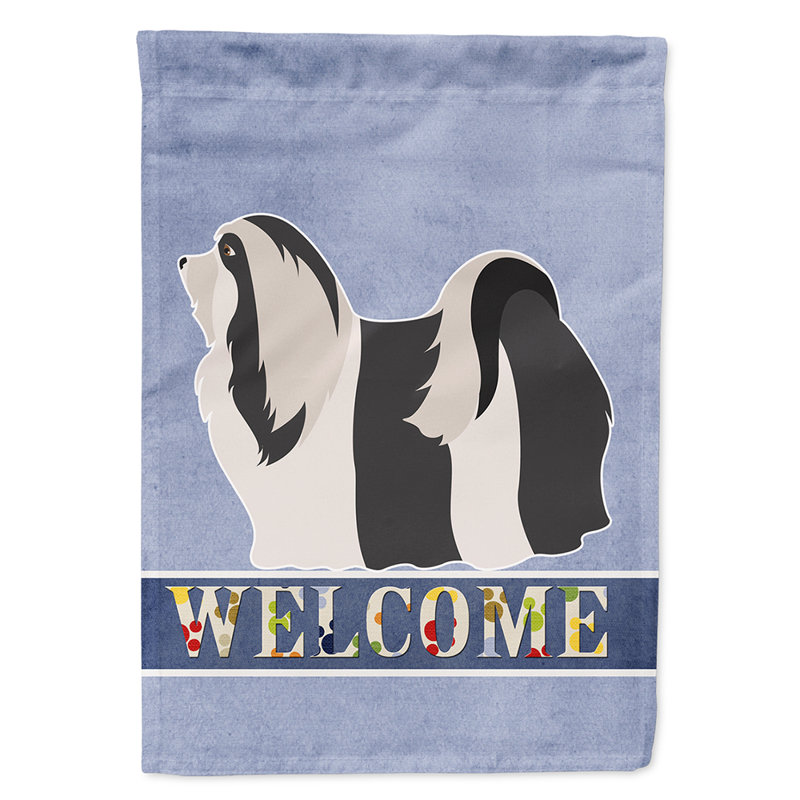 Polyester 2 côtés 40 x 28 po welcome drapeau maison, Bichon havanais