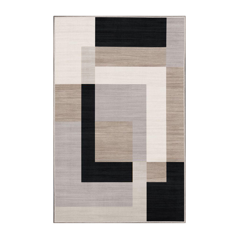 Bella Geometric and Abstract Shag, MILO NEUTRAL, Runner (60x220 cm)