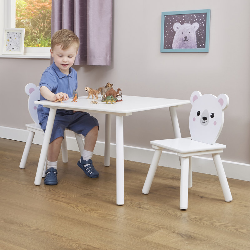 Kids Bear Table and Two Chairs Set