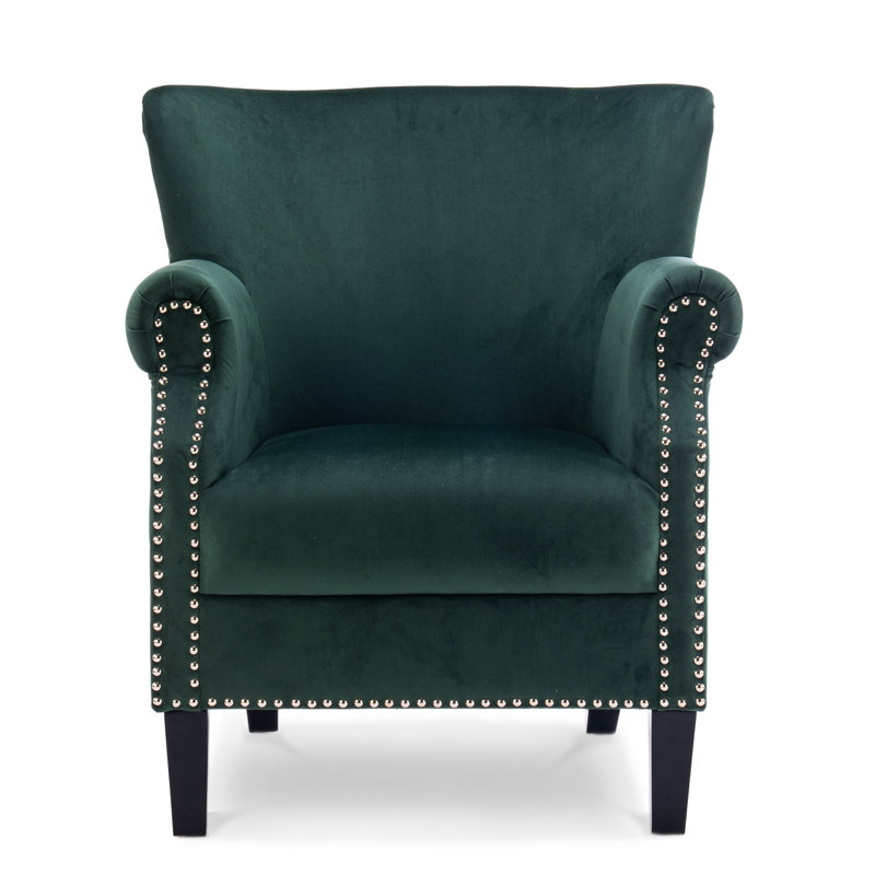 Lincroft Upholstered Wingback Chair, Bottle Green
