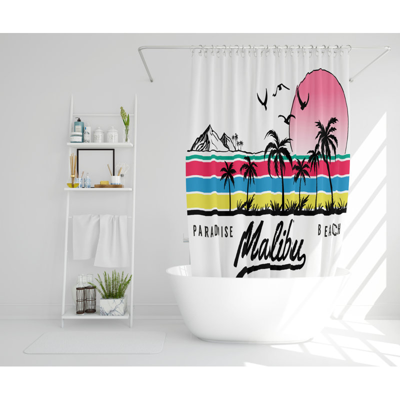 Emilie Polyester Shower Curtain Set, 168cm H x 168cm W