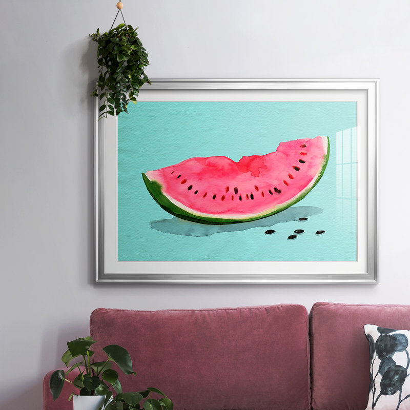 Summer Watermelon II, reproduction d'art encadrée, Argent, H 27 po x l 39 po x P 1,5 po