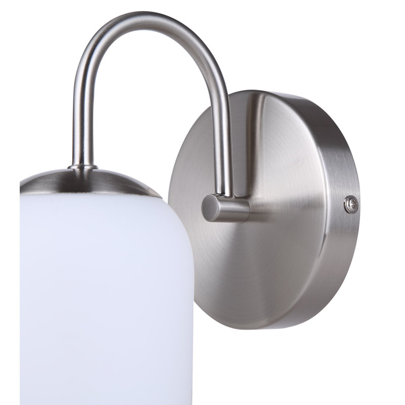 Raisa 6.5 In. 1 Light Brushed Nickel Sconce With Flat Opal Glass Shade