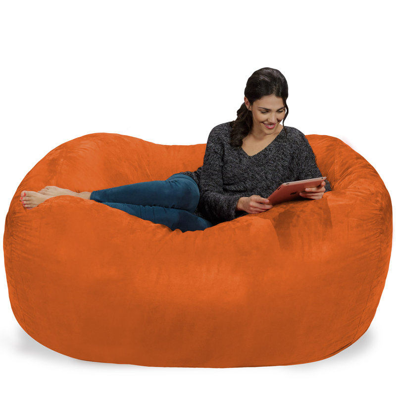 Fauteuil à billes - Fauteuil à billes rond rembourré en mousse à mémoire de forme avec housse amovible et lavable à la machine - Fauteuil à billes avec housse en microfibre douce - Plusieurs tailles et plusieurs tissus lavables à la machine