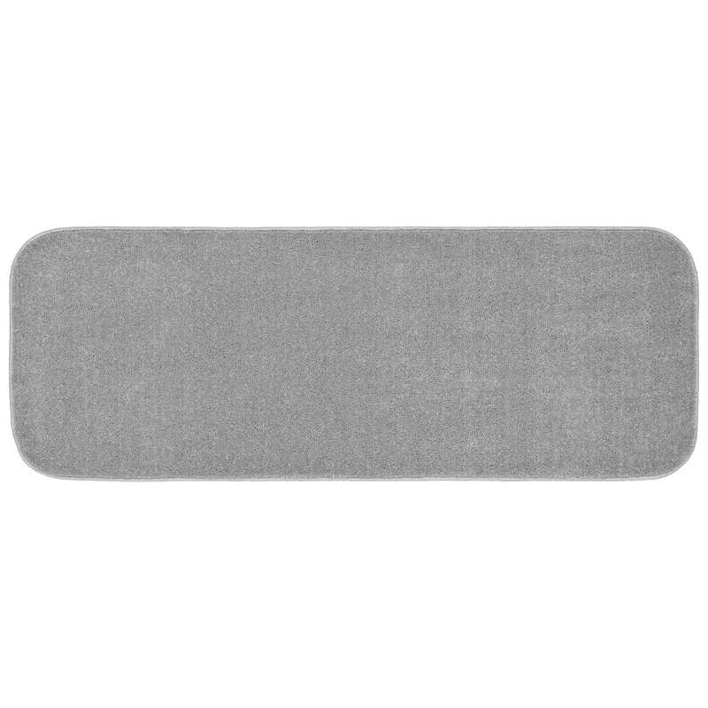 Monarrez Nylon Bath Rug with Non-Slip Backing, Silver, Single- 60" L x 22" W