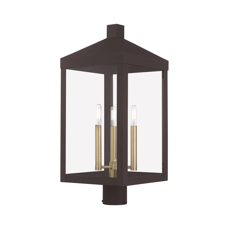 Tête de lanterne câblée à 1 lumière 24 po Bartek, Bronze