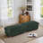 Upholstered Green Faux Rabbit Fur Flannel Rectangle Ottoman-1811430558