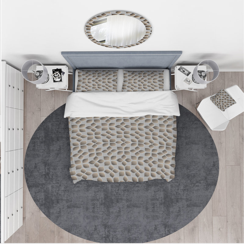 Ensemble de housse de couette scandinave, Housse de couette très grand + 2 taies décoratives