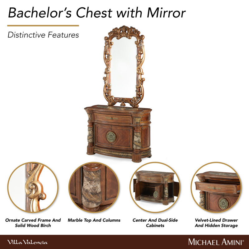 Villa Valencia 1 - Drawer Solid Wood Bachelor's Chest in Brown