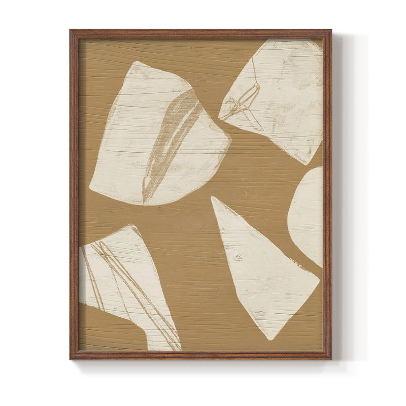 Piecemeal I Framed Print - Solid Wood, Brown Single Picture Framed, 10" H x 8" W