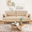 72.84'' Wide Modern Upholstered Fabric Square Arm 3-Seater Couch with 2 Pillows and Solid Wood Legs for Contemporary Living Rooms  (Set of 2)-119023966